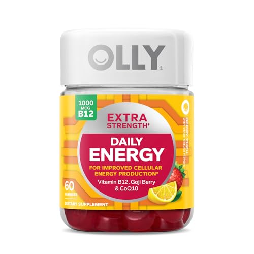Gummy Extra Forte de Energia Diária, Sem Cafeína, 1000mcg de Vitamina B12, CoQ10, Goji Berry – 60 gomas - OLLY