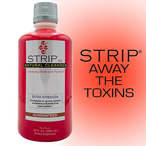 Strip NC Herbal Cleanse Detox Drink 32 Fl Oz – Desintoxicação Rápida do Corpo, Detoxificador Premium para Remoção Rápida de Toxinas, Limpeza Extrema, Sabor de Ponche de Frutas - Wellgenix
