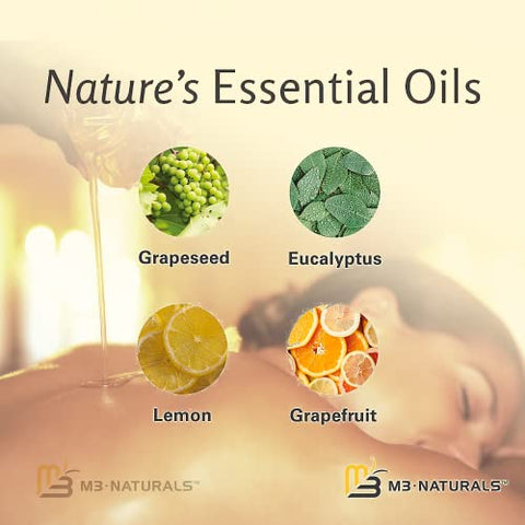 M3 Naturals - Óleo de Massagem Anti Celulite para Terapia de Massagem – Creme de Celulite para Mulheres com Colágeno e Células-Tronco para Firmar a Pele – 240 ml por
