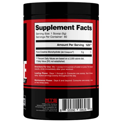 Creapure – Pó de Creatina para Crescimento Muscular – 100% Pura – 300g - MTS Nutrition