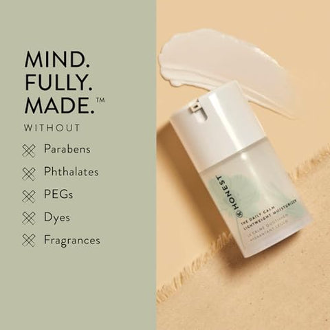 Hidratante Leve Diário para Pele Sensível | Ácido Hialurônico e Fitocomplexo Calmante | EWG Verificado, Vegano Cruelty Free | 50 ml - Honest Beauty