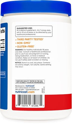 Magnesium Citrate Powder – Pó de Citrato de Magnésio (Sabor Frutas Vermelhas, 500g) - Nutricost