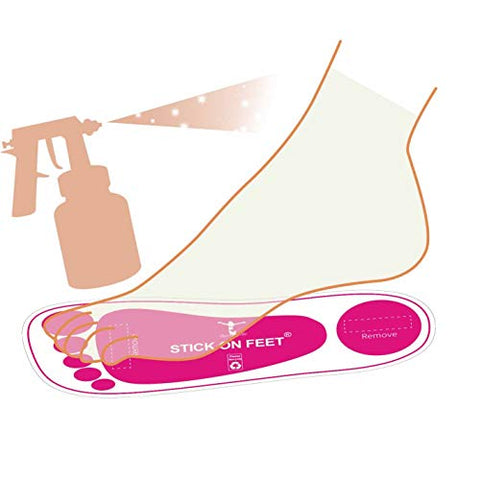 STICKONFEET - Protetores de Pés para Bronzeamento Spray Tan Premium Rosa – 60 Pares (120 pés)