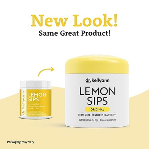 Lemon Sips: Mistura de Bebida Cítrica (21 Porções) – Hidrata, Desintoxica, Revitaliza – Sem Açúcar, Sem Gordura, Não Transgênico – Hidrata e Tonifica a Pele (Limão) - Dr. Kellyann