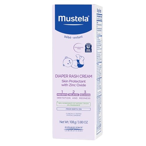 Mustela Creme para Assaduras 123 – Proteção da Pele com Óxido de Zinco – Sem Fragrância – 50g