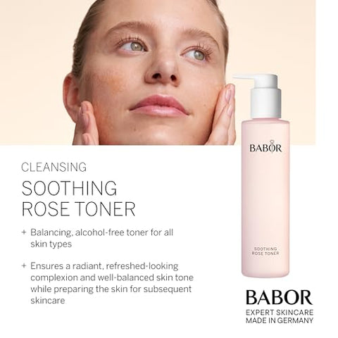 Tônico Calmante de Rosa, Essência Hidratante de Água de Rosa, Tônico Livre de Álcool, Acalma – 100ml - BABOR