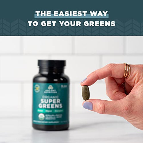 Super Greens com Probióticos, Comprimidos Orgânicos de Superfood Feitos de Spirulina, Chlorella, Moringa e um Probiótico Resistente, 30 Porções, 90 Comprimidos - Ancient Nutrition