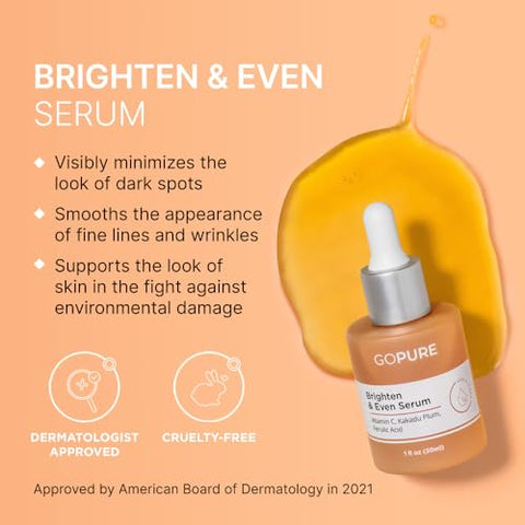 Actives Serum Vitamina C – Clareador com Vitamina C e Ácido Ferúlico, Hidratação Facial e Benefícios Anti-Envelhecimento, Melhora a Descoloração da Pele e Reduz Visivelmente - goPure
