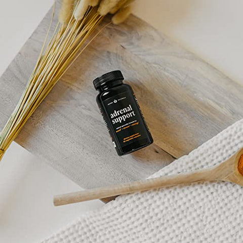 Nuven Naturals - Adrenal Support – Suplemento Natural para Fadiga Adrenal, Gerenciador de Cortisol com Extrato de Ashwagandha, Rhodiola Rosea, Manjericão Sagrado, Ervas Adaptogênicas para as Adrenais, Suporte ao Estresse
