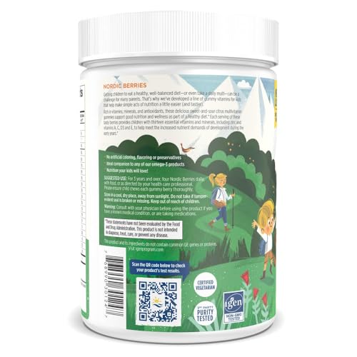 Nordic Berries Citrus – 200 Gummy Berries – Multivitamina saborosa para crianças a partir de 2 anos – Crescimento, Desenvolvimento, Bem-estar ótimo – Não-OGM, Vegetariano – 50 Porções - Nordic Naturals