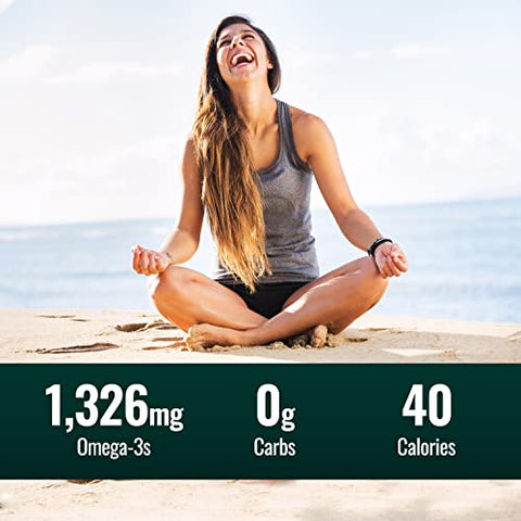 Óleo de Peixe Natural Force Pure Omega 3 – Sabor Delicioso de Bolo de Limão – Livre de Mercúrio, Capturado na Natureza, Testado em Laboratório – 1.326 mg de Triglicerídeo EPA, DHA – 125 ml