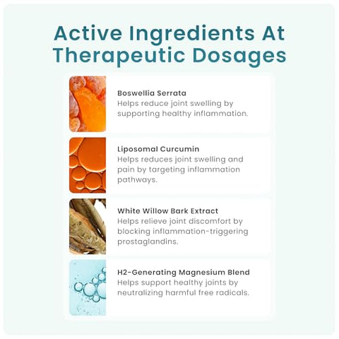 PRIMONUTRA - Suplemento para Suporte Articular e Recuperação Muscular – Boswellia Serrata, Hidrogênio Molecular (60 cápsulas, Curcumina)