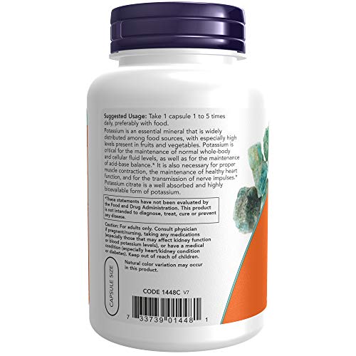 NOW Foods - Potássio Citrato 99 mg 180 Cápsulas (Pacote com 2)