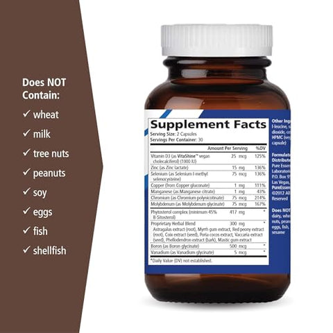PURE ESSENCE LABS - Pure Essence Labs Prostate Essence com Vitamina D3, Selênio, Zinco e Mais – Vitaminas Masculinas e Suplemento Herbal para a Saúde da Próstata com Beta Sitosterol – 60 Cápsulas para Homens