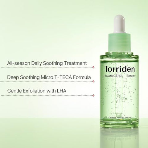 BALANCEFUL Cica Serum: Essência Facial Hidratante, Equilibrante e Calmante com 5 Extratos de Centella Asiática para Pele Oleosa, Mista e Sensível – 30ml - Torriden