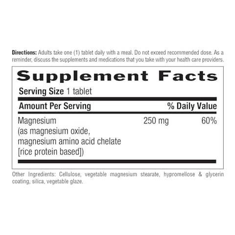 Chelated Magnesium 250mg – Suporte para Coração e Ossos - Country Life