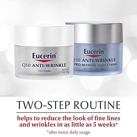 Q10 Creme Facial Anti Rugas, Pacote com Creme Diurno e Creme Noturno para o Rosto, 50ml (Pack com 2 unidades) - Eucerin