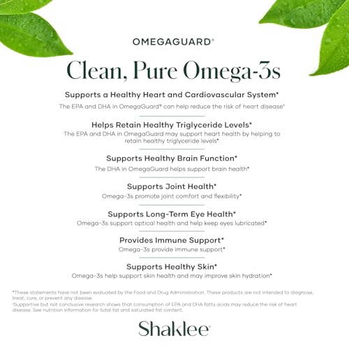 OmegaGuard – Ômega-3 Puro e Limpo para Coração, Olhos e Cérebro – 60 cápsulas de 1000 mg - Shaklee