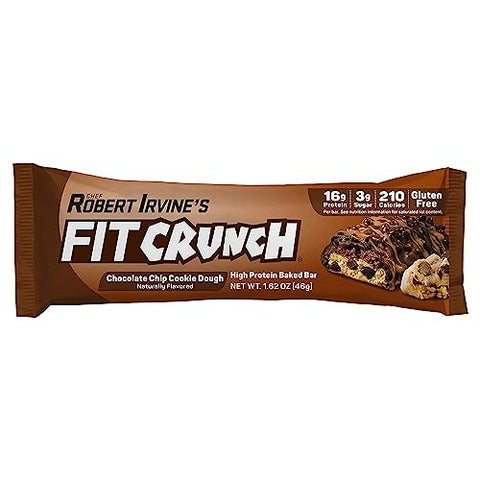 Fit Crunch - FITCRUNCH Barras de Proteína Tamanho Lanche, Criadas por Robert Irvine, Barra Assada de 6 Camadas, 3g de Açúcar, Livre de Glúten
