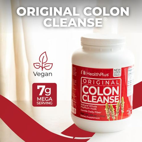 Health Plus - Saúde Plus Limpeza do Cólon Suporte Digestivo | Fibra Diária Natural para Eliminação de Toxinas e Redução de Inchaço | Suporta a Saúde do Coração | 48 Onças, 194 Porções