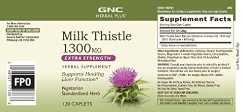 Herbal Plus Cardo Mariano 1300mg | Suporte à Função Saudável do Fígado | Vegetariano | 120 Comprimidos - GNC