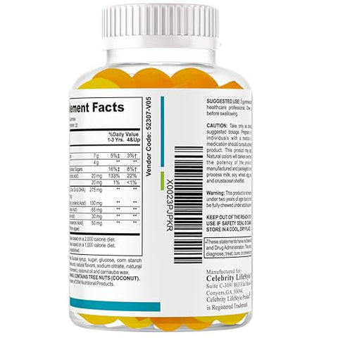 Celebrity LifeStyle Product - Ez Focus Gummies para Crianças – Suporte para Concentração e Atenção – Vitaminas Mastigáveis para Crianças e Adolescentes – Gomas Infantis para Foco e Calma – Ômegas Naturais DHA – Marca Ez Focus