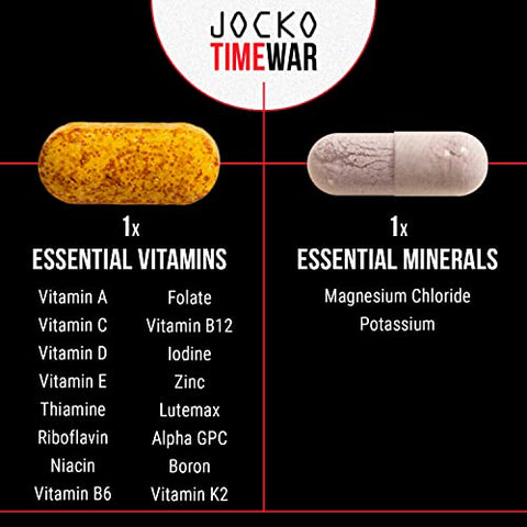 TIME WAR Multivitamínico – Suplemento para Envelhecimento Saudável do Coração, Ossos – 60 cápsulas - Jocko Fuel