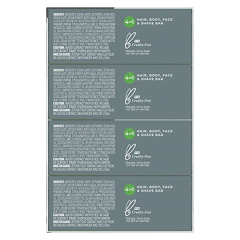 DOVE MEN + CARE - DOVE MEN CARE Sabonete em Barra de Óleo Essencial Natural de Limão e Abacate para Limpar e Hidratar a Pele Masculina 4 em 1 para Corpo, Cabelo, Rosto e