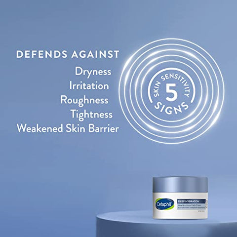 Creme Facial Diário Hidratante Profundo, 50ml, Hidratação Intensa por 48 Horas para Pele Sensível, Com Ácido Hialurônico e Vitamina E - Cetaphil