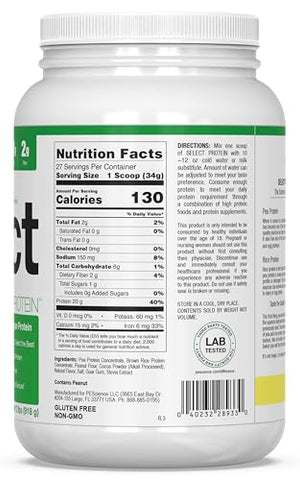 Select Vegan – Proteína em Pó à Base de Plantas, Chocolate Peanut Butter, 27 Porções, Mistura Premium de Ervilha e Arroz Integral - PEScience