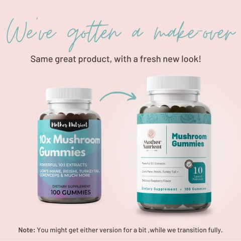 Mother Nutrient - Suplemento de Cogumelo Nutriente para Mães – Extrato Puro de Cogumelos – Chaga, Reishi, Cordyceps – 60 gomas