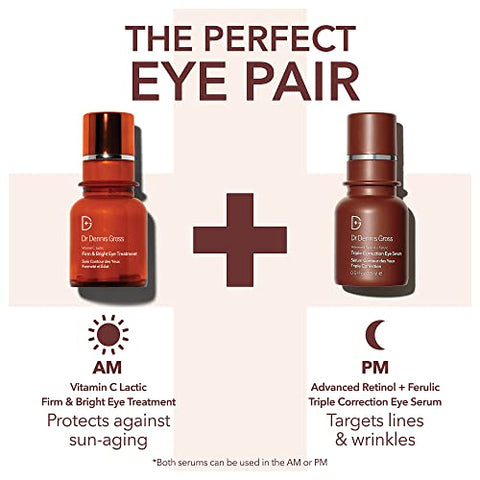 Dr Dennis Gross - Dr. Dennis Gross Advanced Retinol Ferulic Triple Correction Eye Serum | Firmeza da Pele, Hidratação Intensiva e Redução de Rugas  Dr. Dennis Gross