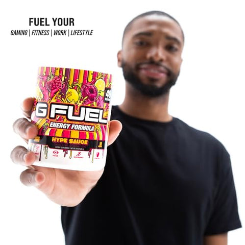 Hype Sauce em Pó Energético, Sem Açúcar, Suplemento de Foco com Cafeína Limpa, Mistura para Água, Sabor Limonada de Framboesa, Aminoácidos de Foco, Mistura de Vitaminas Antioxidantes, 280g (40 Porções) - G Fuel