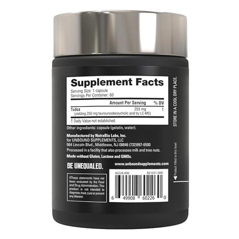 Unbound by NutraBio – Suplemento Tudca, 60 Cápsulas – Auxilia na Saúde do Fígado, Desintoxicação e Bem-Estar Geral