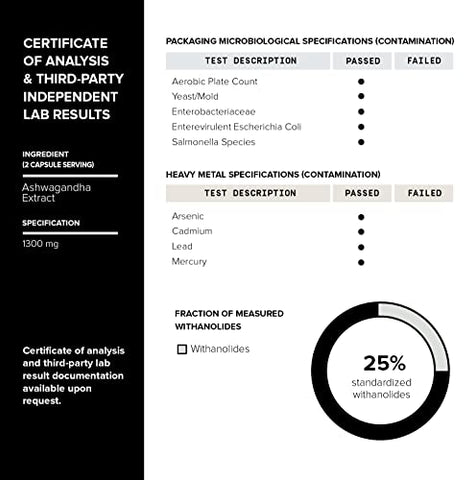 52,000mg 40x Extrato Concentrado – 25%% Withanolides – Cápsulas de Ashwagandha de Ultra Alta Potência – Colheita Selvagem na Índia – Altamente Concentrado e Bioacessível – Marca Toniiq - Toniiq
