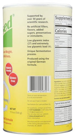 Shake Substituto de Refeição – Pó de Proteína Vegetal de Baixo Índice Glicêmico – Suplemento Nutricional para Apoio à Saúde e Perda de Peso – Sabor Original – 500g - Almased