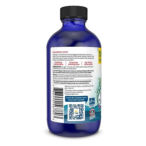 DHA Infantil, Morango – 120 ml para Crianças – 530 mg de Ômega-3 com EPA - Nordic Naturals