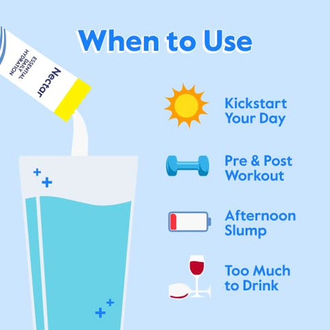 Hydration Packets – Pó de Eletrólitos – Sem Açúcar ou Calorias – Pacotes Orgânicos de Líquido de Frutas para Hidratação Diária IV – Combate a Ressaca - Nectar
