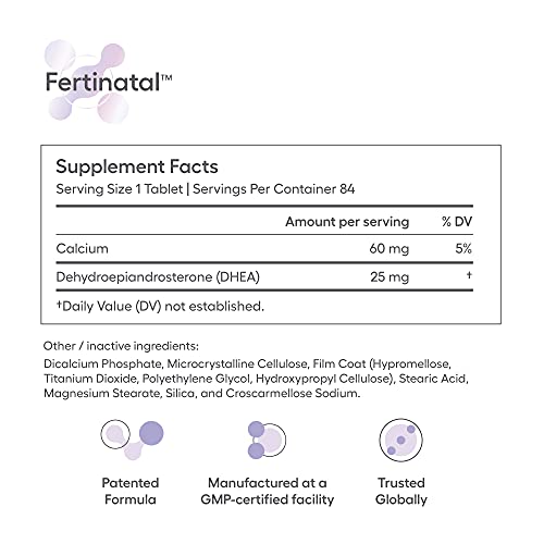 Fertinatal - Suplemento Micronizado de DHEA para Mulheres, Cápsulas Naturais de DHEA 25mg, Suplementos de Fertilidade para Mulheres (84 Cápsulas – Fornecimento de 28 Dias)