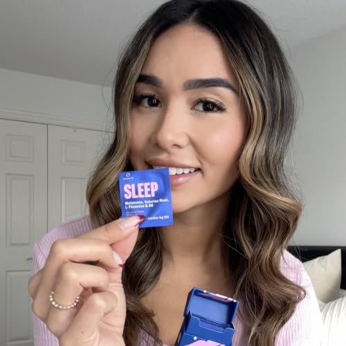 NuStrips - Sleep in a Strip™ | Fitas Orais para Dormir com 5mg de Melatonina, Raiz de Valeriana, L-Teanina e Vitamina B6 | Mais Rápido que Gomas | 100% Natural | 30 Fitas Embaladas Individualmente