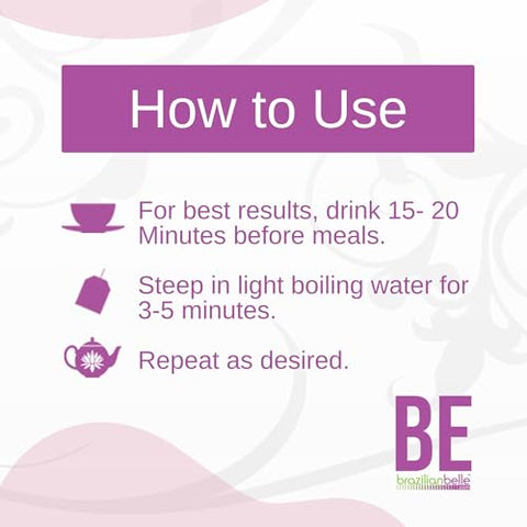 Brazilian Belle - Chá Detox Bikini Body para Mulheres. Aumenta Energia, Digestão e Foco. Cafeína Natural (30 Ct)