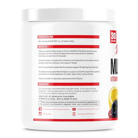 Vitality – Pó de Vitaminas e Minerais (Sabor Frutas Vermelhas – 30 Porções) - NutraOne
