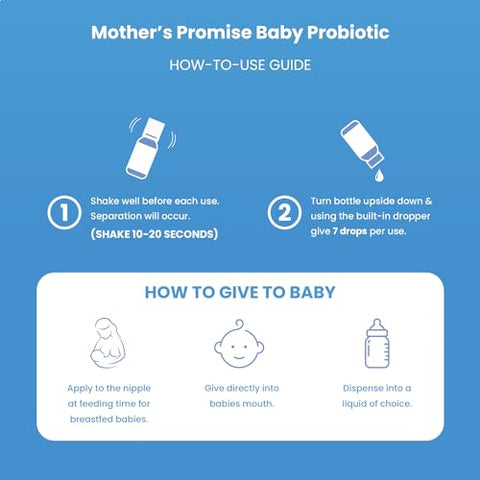 Mother's Promise - Gotas Probióticas Orgânicas USDA para Bebês | Auxilia em Cólicas, Refluxo, Gases | Marca: Baby Drops