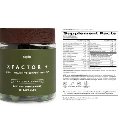 Xfactor ®: Suplemento Nutricional em Cápsulas – Fórmula Avançada com Vitaminas e Minerais Essenciais – 60 Cápsulas - Plexus
