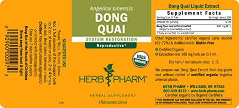 Extrato Líquido de Dong Quai para Suporte ao Sistema Reprodutivo Feminino – 118 ml - Herb Pharm