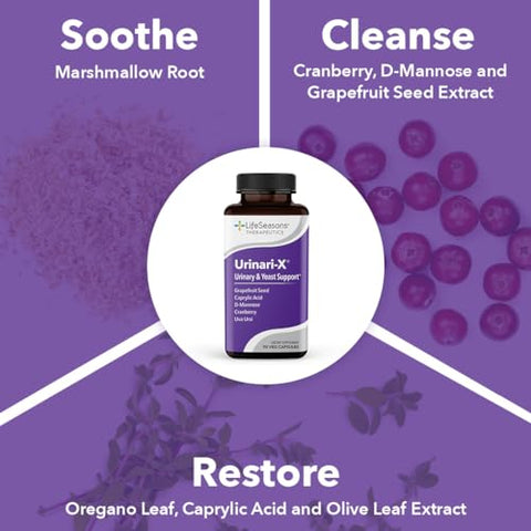 LifeSeasons - Urinari-X – Suporte para o Trato Urinário – Alívio Rápido de Infecção Urinária – Suplemento Vitamínico para Função Saudável da Bexiga