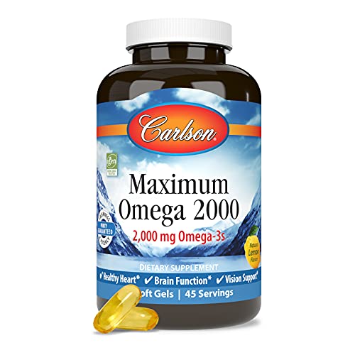 Ômega Máximo 2000, 2000 mg de Ômega-3, Coração Saudável, Função Cerebral - Carlson