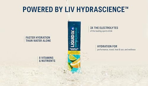 Hydration Multiplier – Limão Lima – Sachês de Pó Hidratante | Mistura de Bebida Eletrolítica | Embalagem Individual de Fácil Abertura | Não-OGM | 1 Pacote (16 Porções) - Liquid I.V.