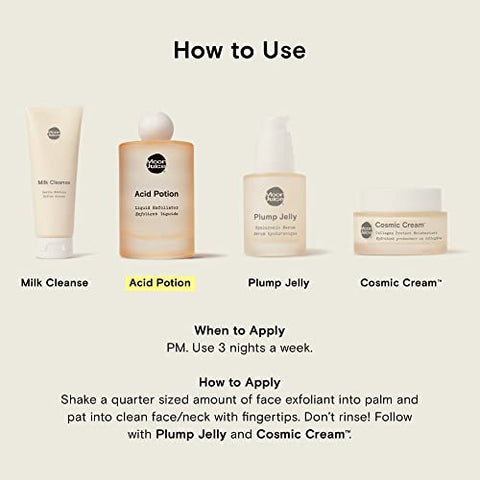 Acid Potion AHA e BHA Líquido Esfoliante | Esfoliante Químico para Renovar e Desobstruir a Pele  Moon Juice - Moon Juice
