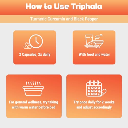 Kailash Herbals - Triphala Cúrcuma Curcumina 1950MG com Pimenta Preta, 100 Cápsulas Veganas, Digestão